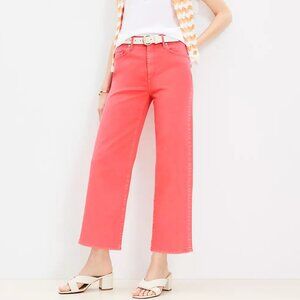 LOFT High Rise Wide Leg Crop Jeans in Fresh Guava Size 27